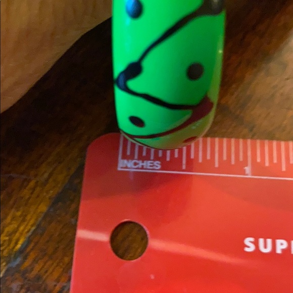 Neon Lime Green 80s Punk Glam Chunky Hoop Earrings - Picture 4 of 4